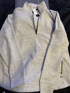 Abercrombie & Fitch Light Gray Quarter-Zip Sweater